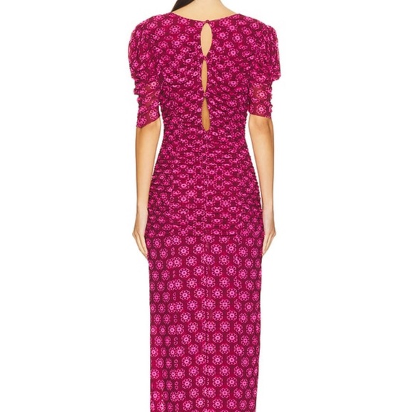 Free People Briella Midi Dress Fuchsia Combo Size L - Picture 2 of 14
